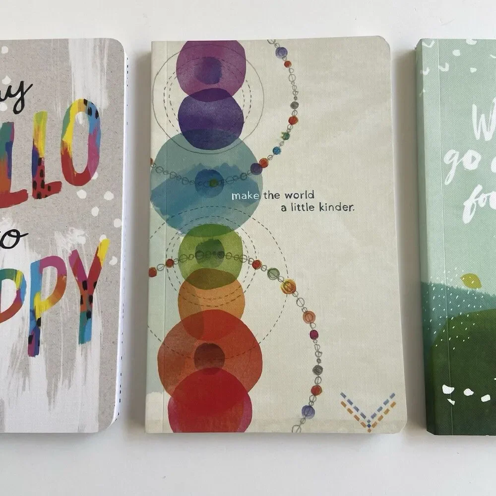 3PCS Compendium Softcover Journal Notebooks Illustrated Quotes Lined Pages NEW